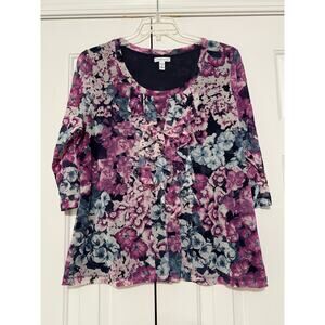 Croft & Barrow Printed Blouse, Size 1X